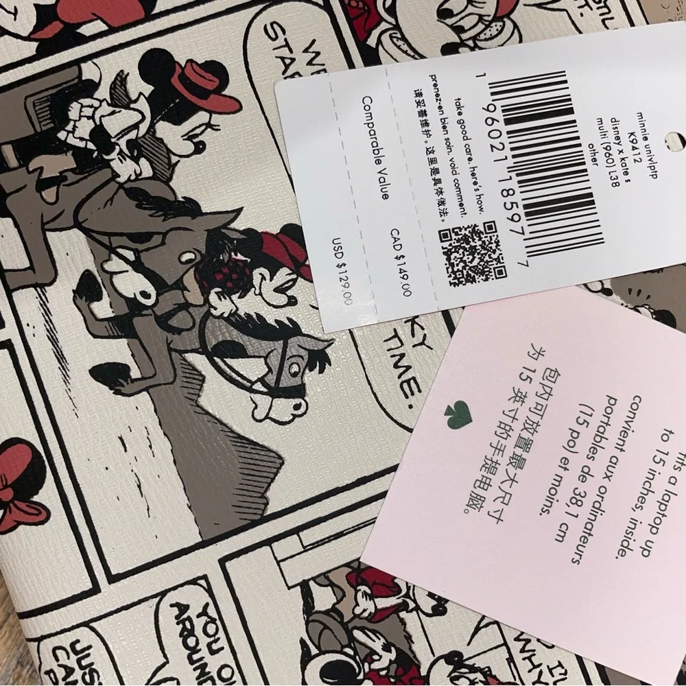 Kate spade Minnie universal laptop sleeve Disney multi mickey